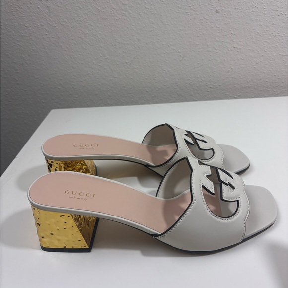 Gucci interlocking G Cut out Sandals Mules - Picture 1 of 9